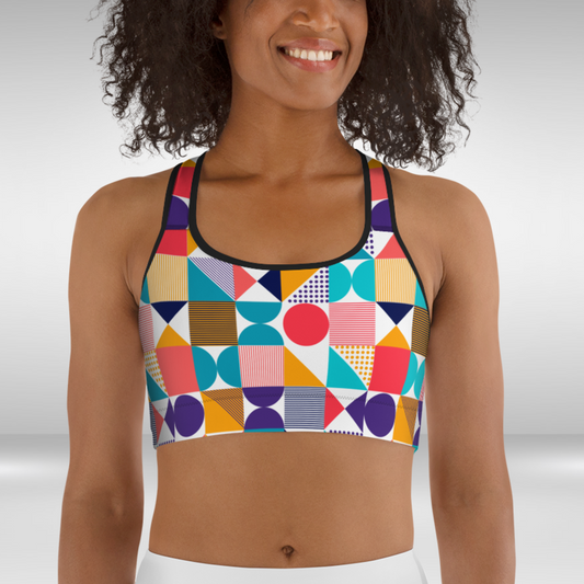 Women Sports bra - Multi Colour Sporty Print