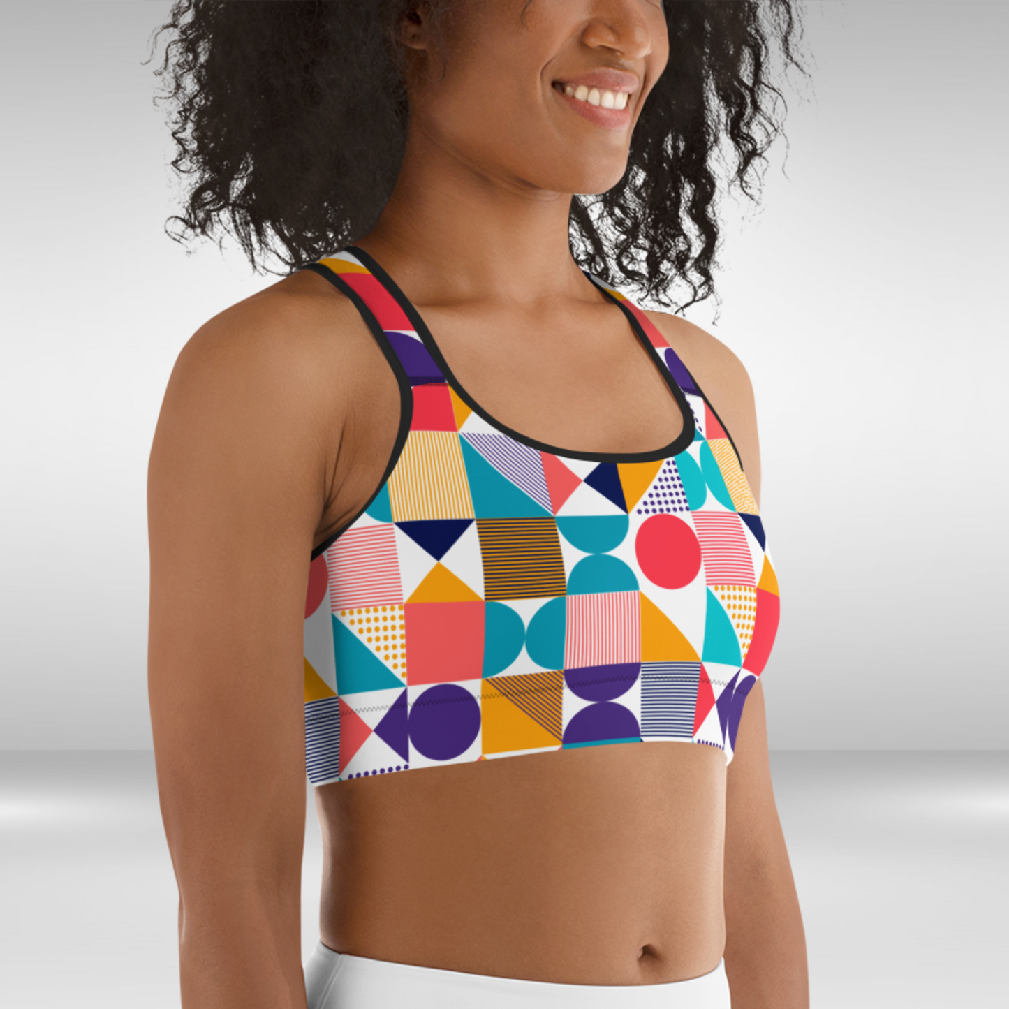 Women Sports bra - Multi Colour Sporty Print