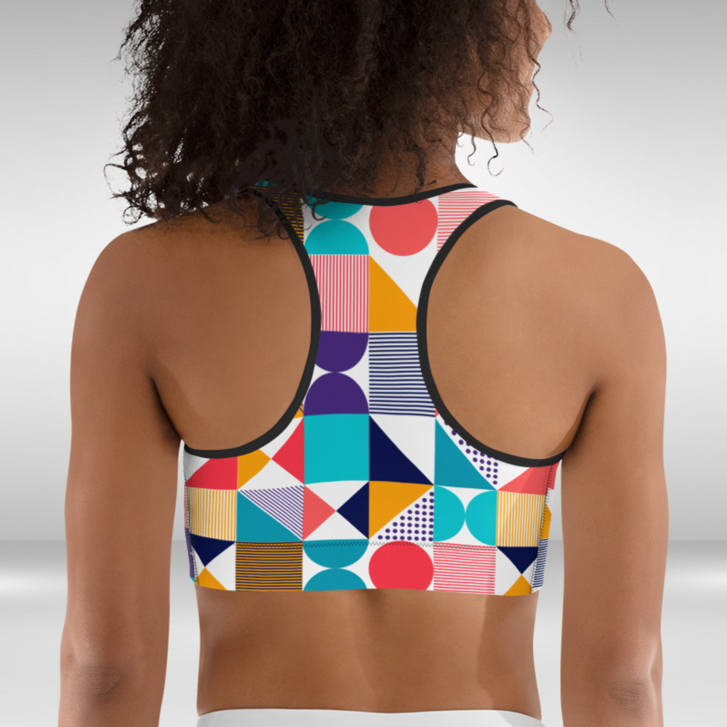 Women Sports bra - Multi Colour Sporty Print