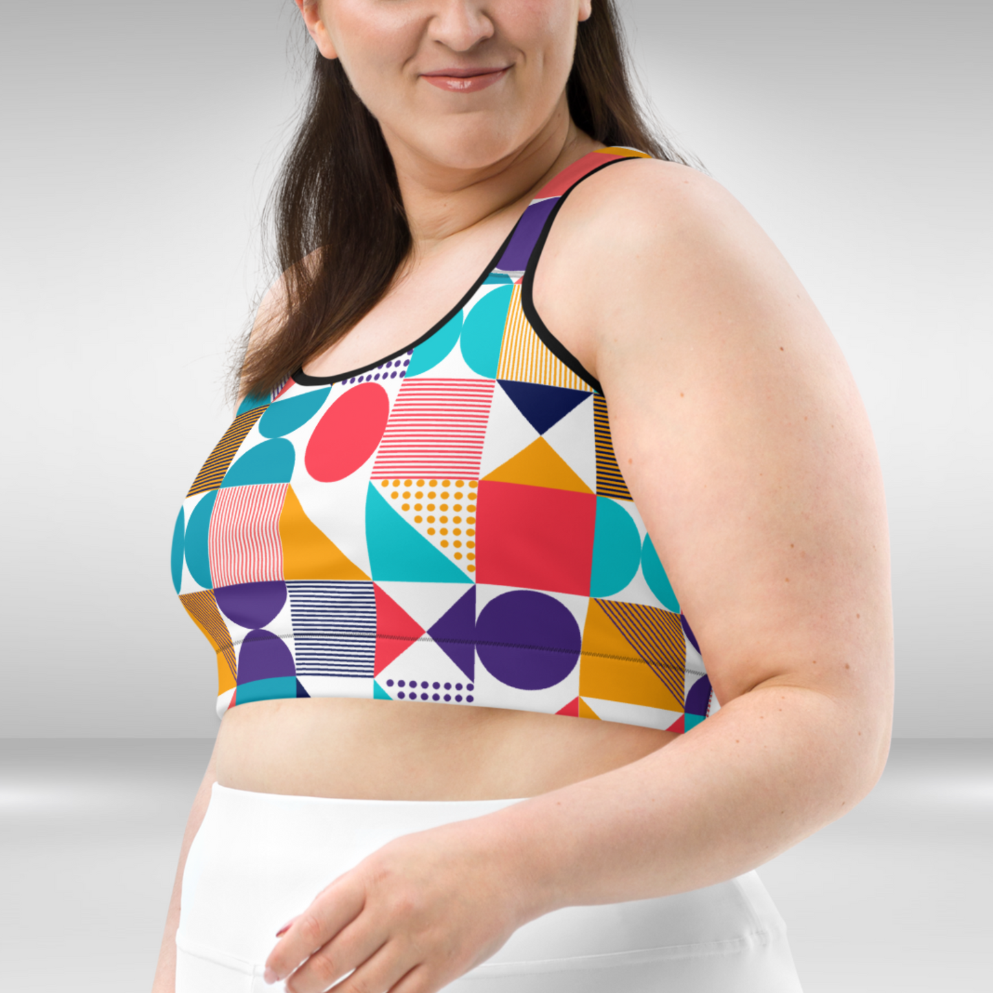 Women Sports bra - Multi Colour Sporty Print