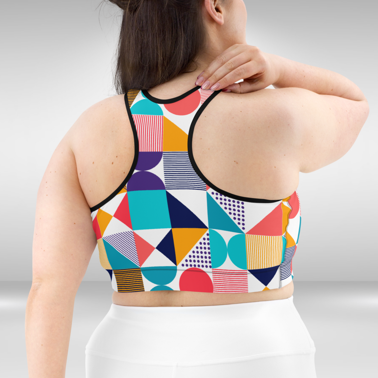 Women Sports bra - Multi Colour Sporty Print