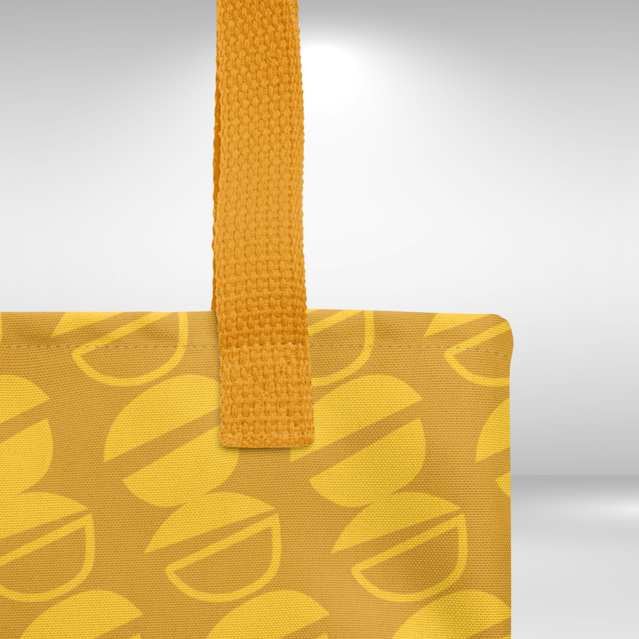 Shopping Tote Bag - Mustard Abstract Print