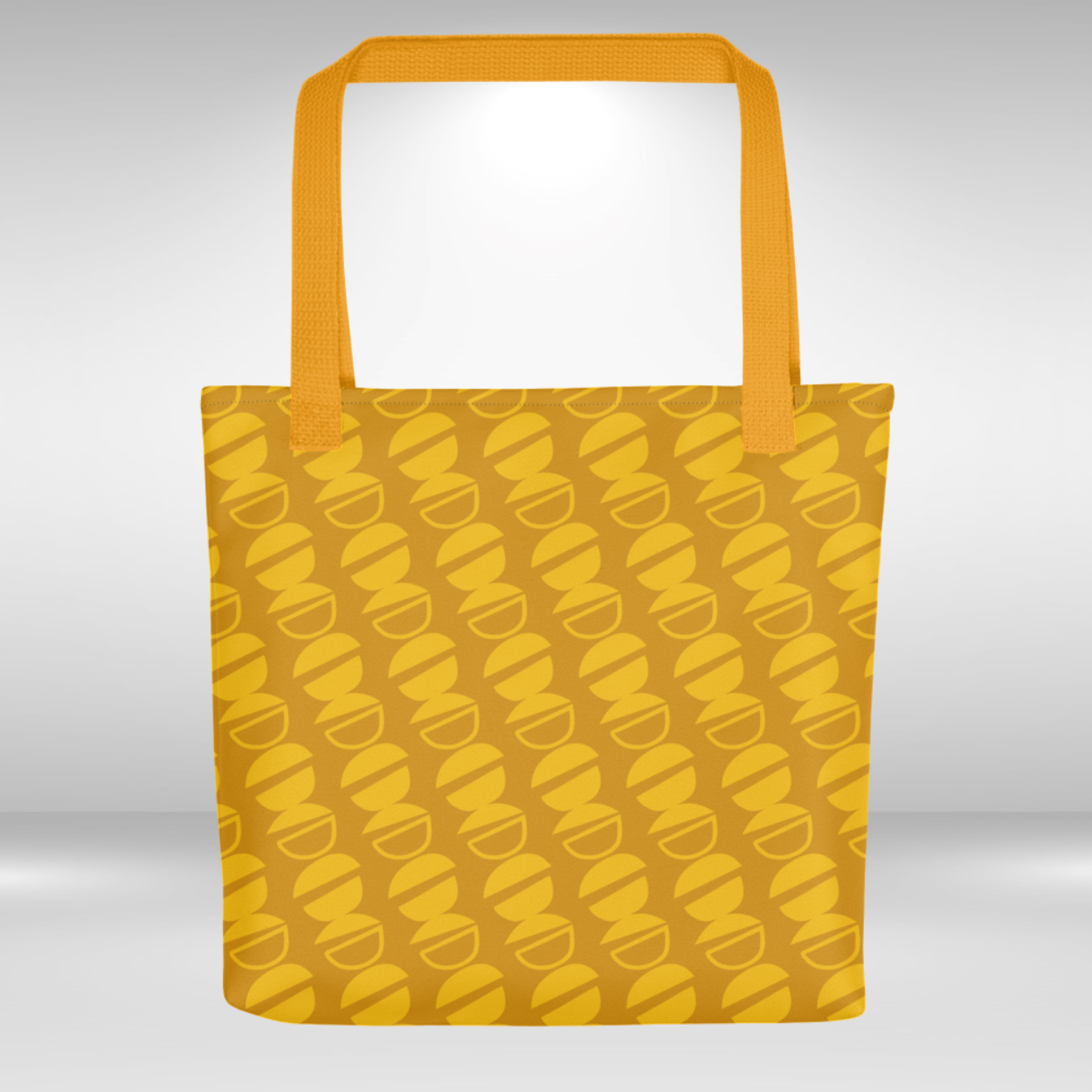 Shopping Tote Bag - Mustard Abstract Print