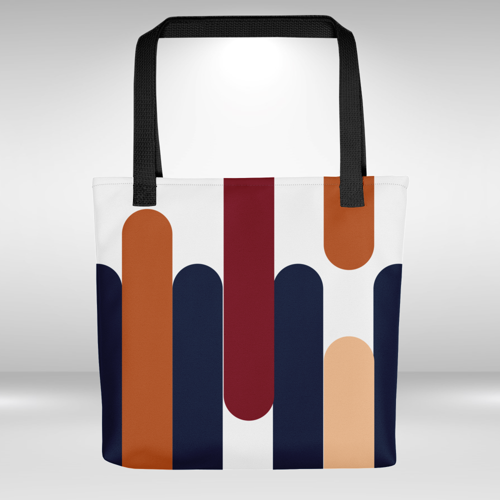 Shopping Tote Bag - White Abstract Print