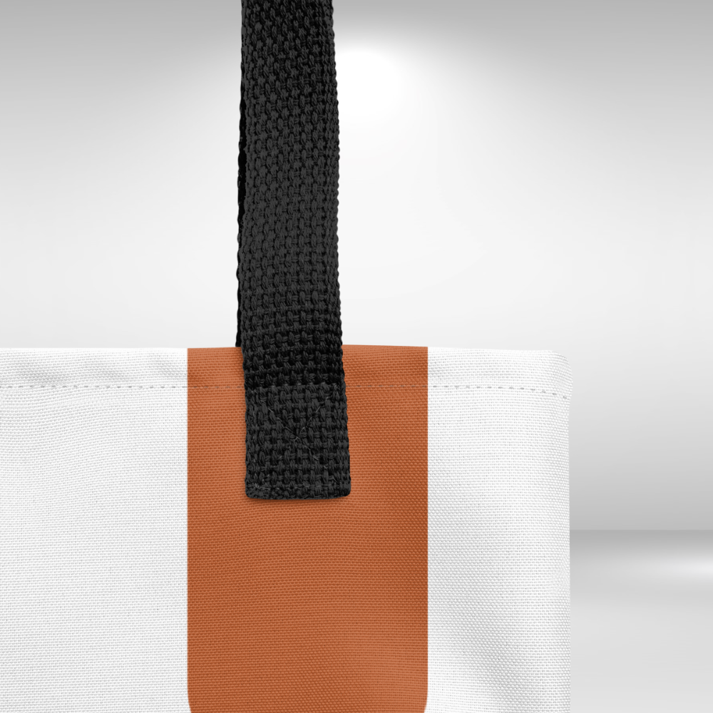 Shopping Tote Bag - White Abstract Print