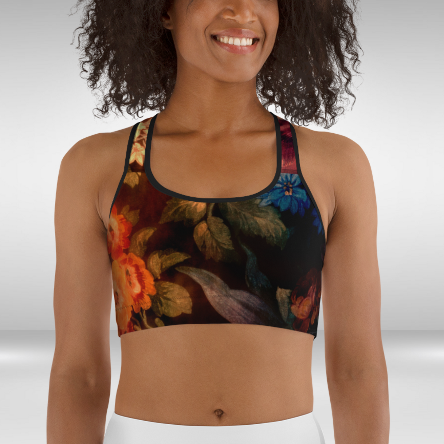 Women Sports Bra - Autumn Floral Print