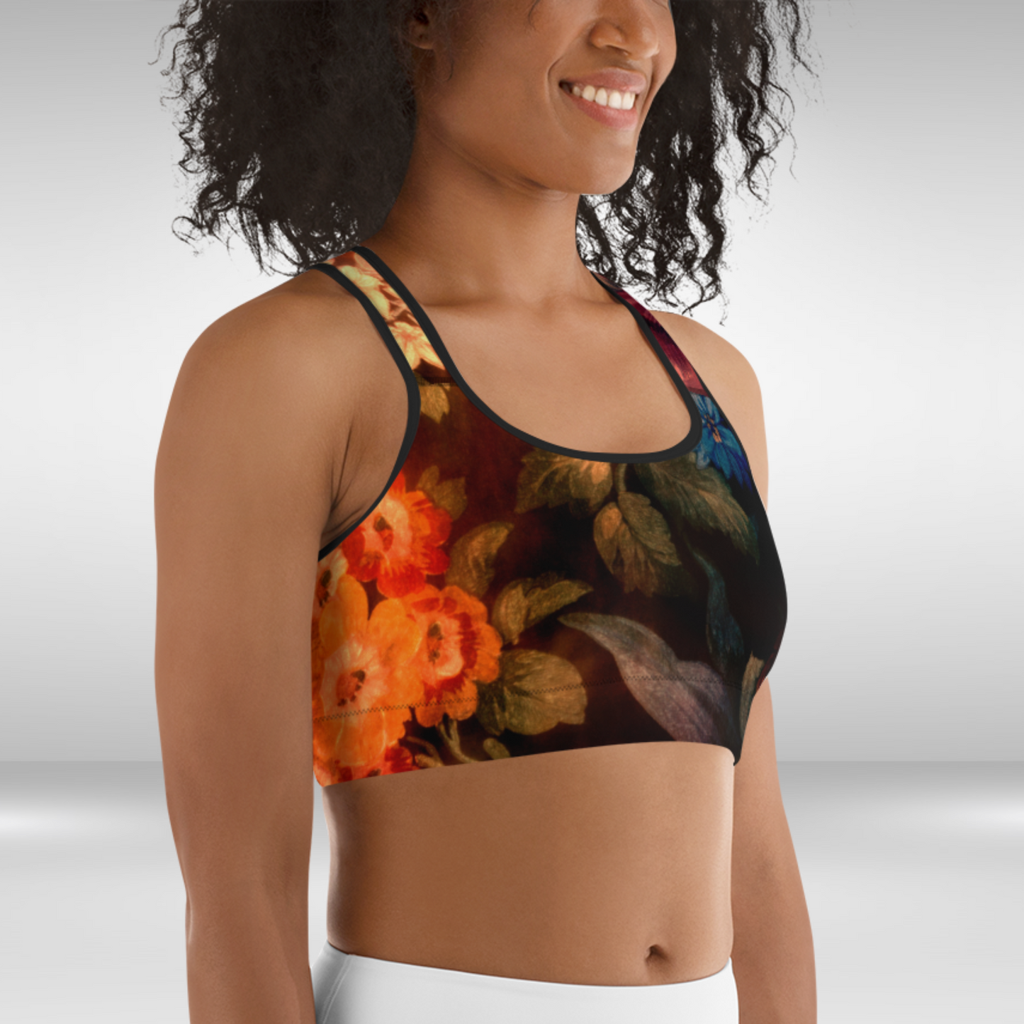 Women Sports Bra - Autumn Floral Print