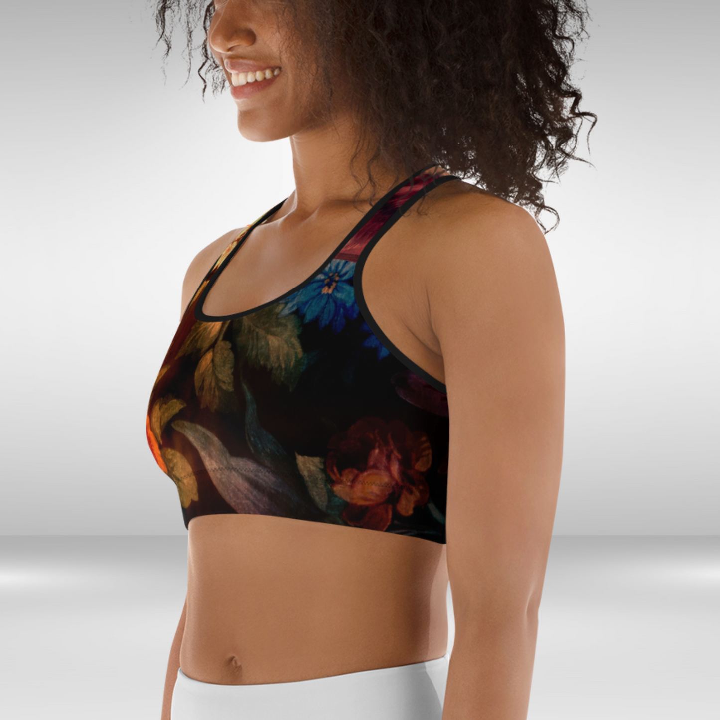 Women Sports Bra - Autumn Floral Print