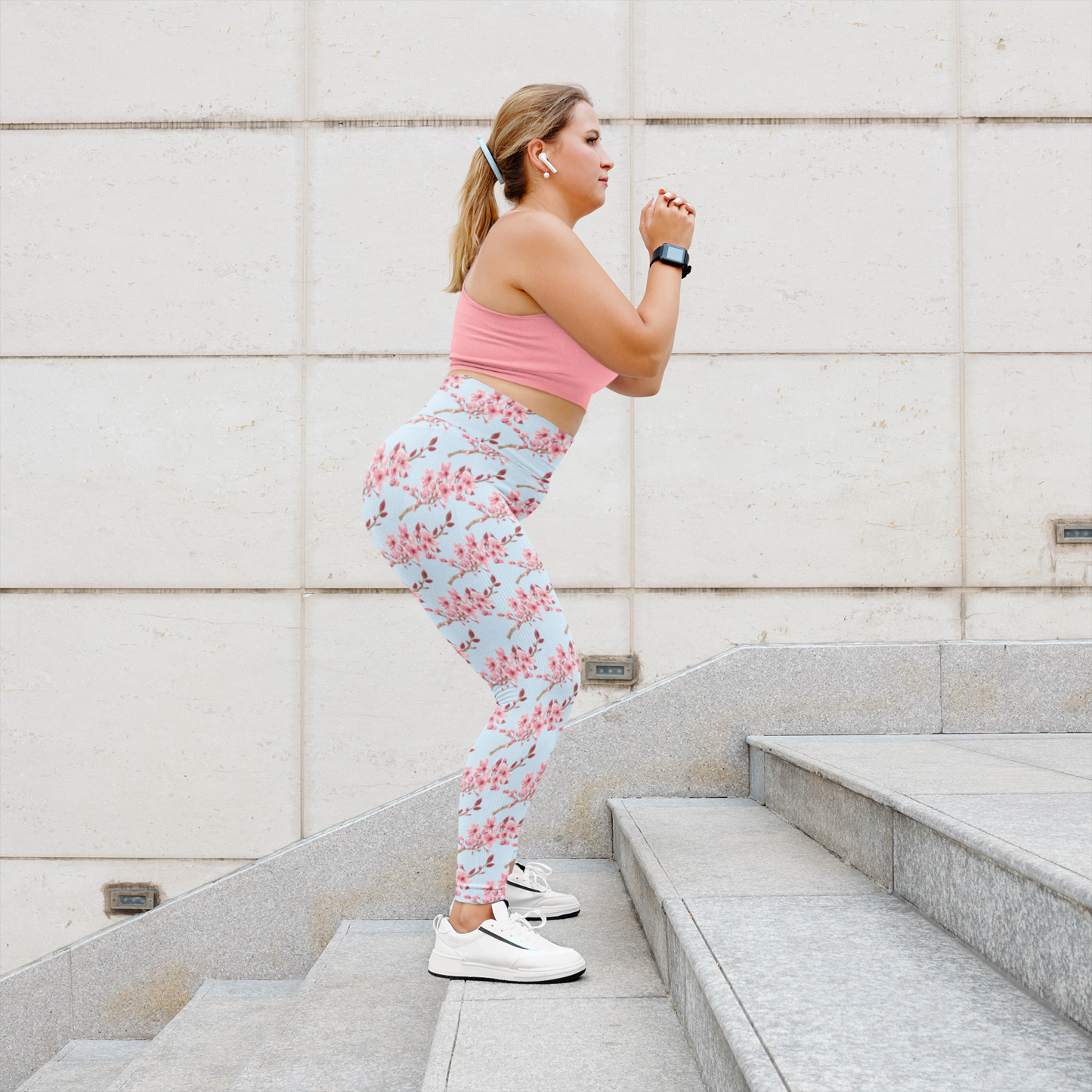 Women Yoga Legging - Cherry Blossom Print