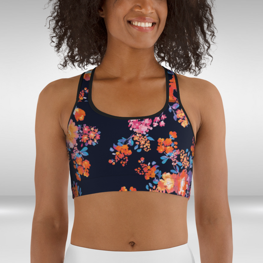 Women Sports Bra - Fall Blossom Print