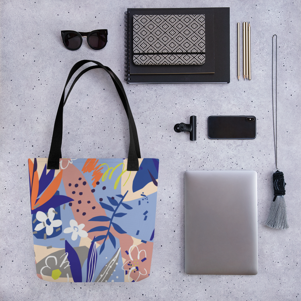 Shopping Tote Bag - Floral Abstract Print