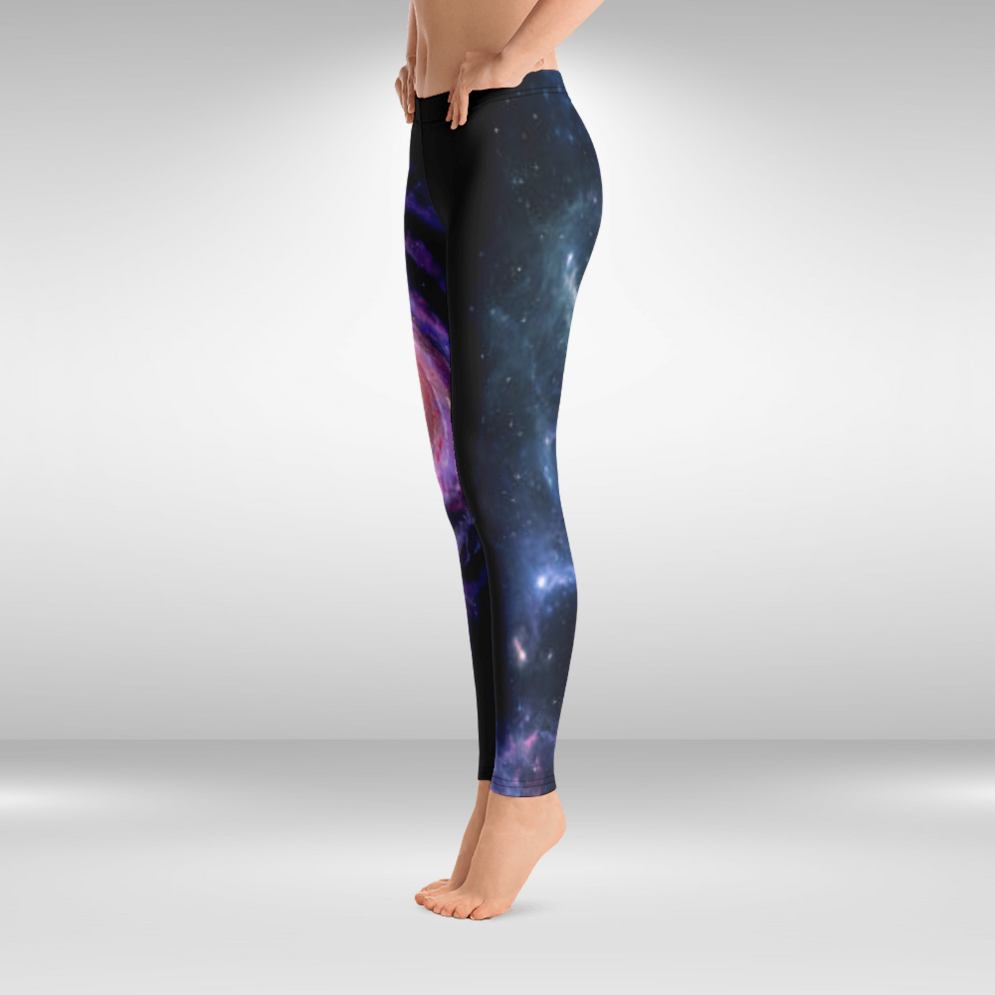Women Gym Legging - Blue Galaxy Print
