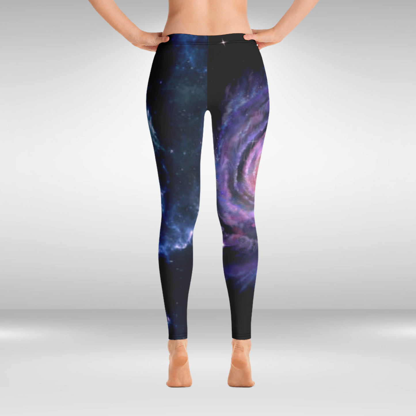 Women Gym Legging - Blue Galaxy Print