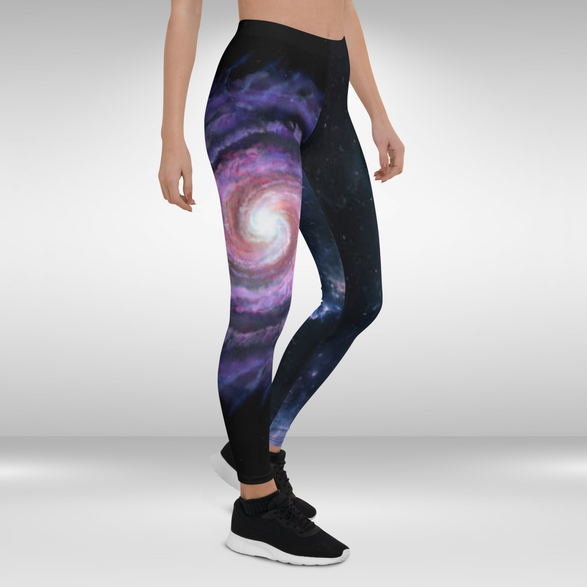 Women Gym Legging - Blue Galaxy Print