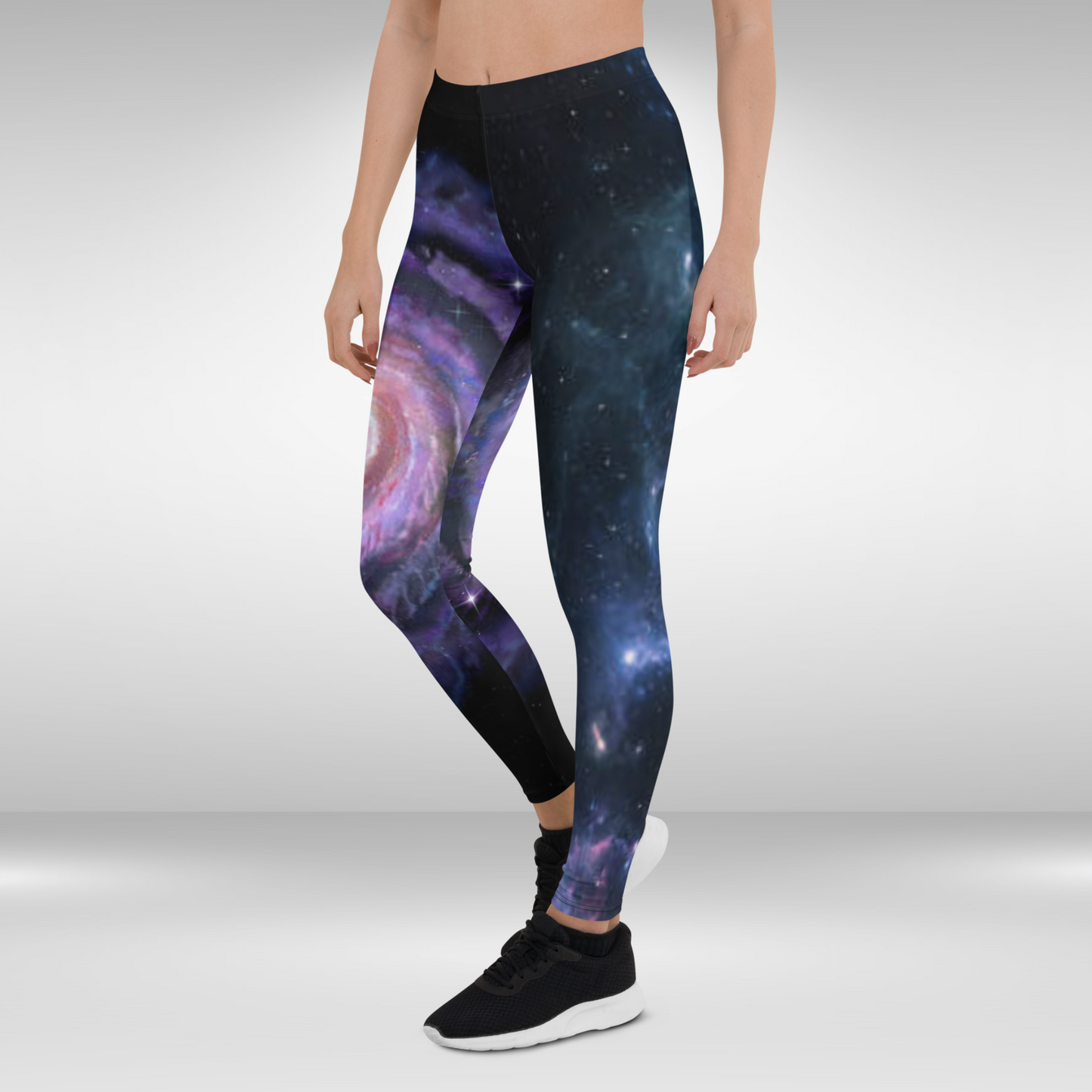 Women Gym Legging - Blue Galaxy Print