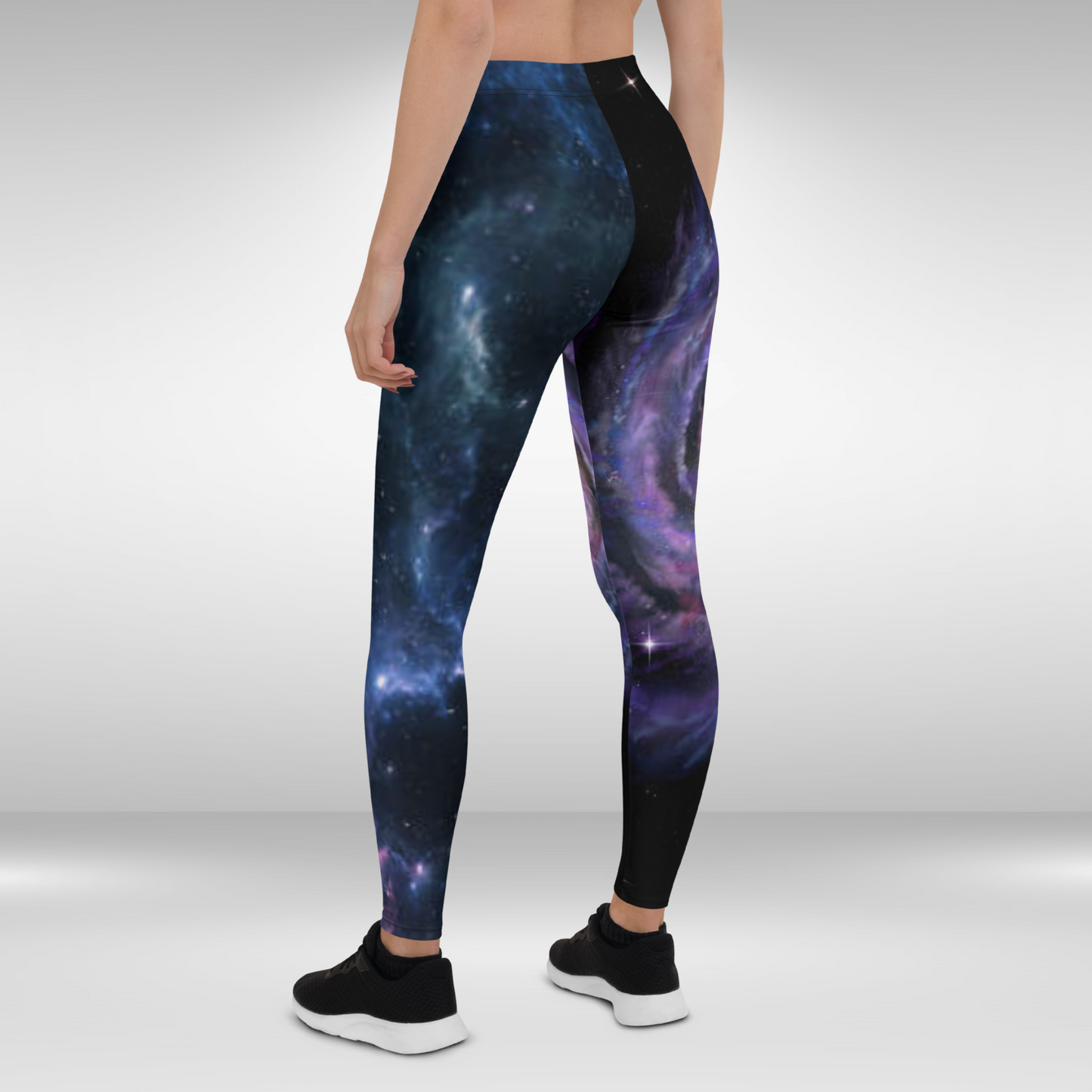 Women Gym Legging - Blue Galaxy Print