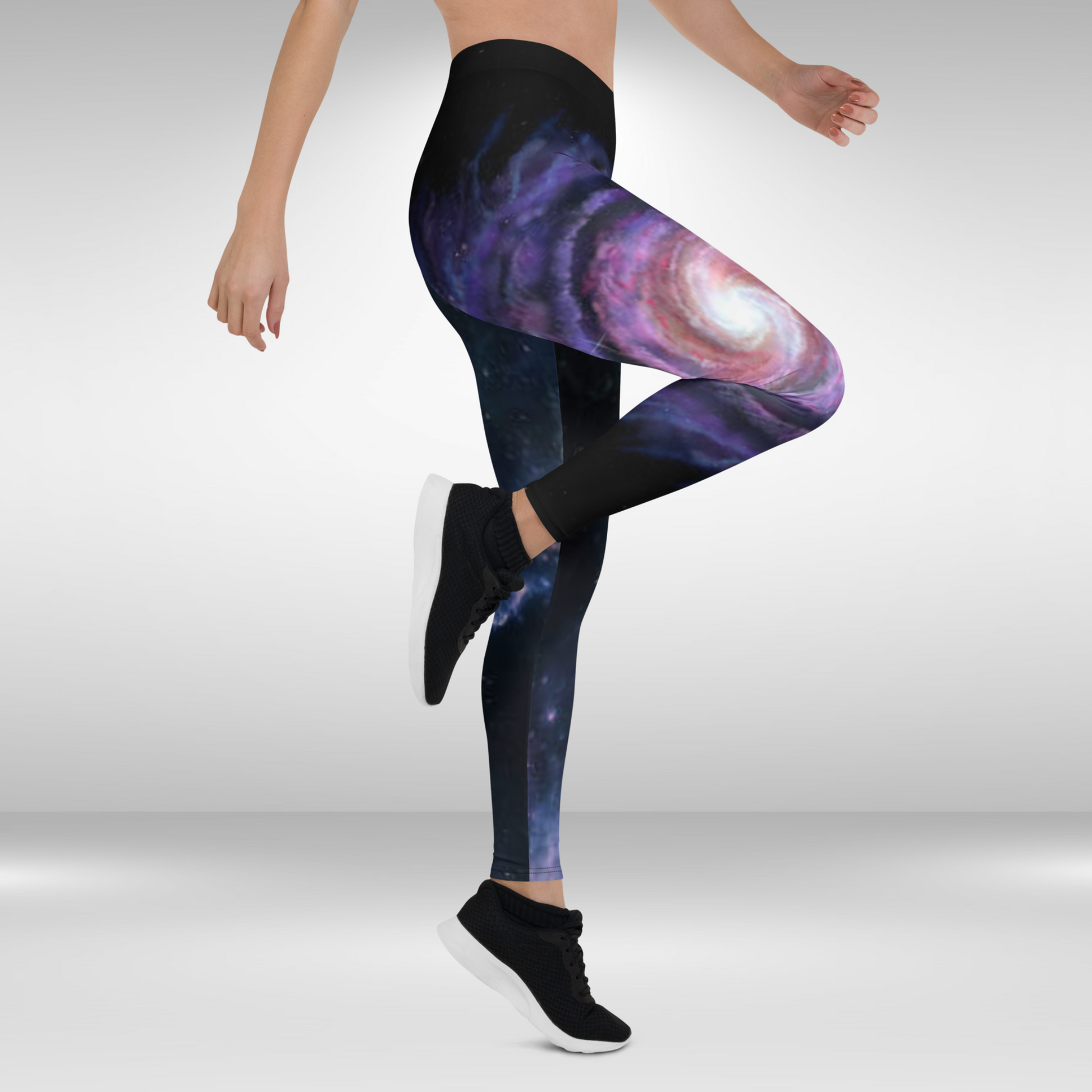 Women Gym Legging - Blue Galaxy Print