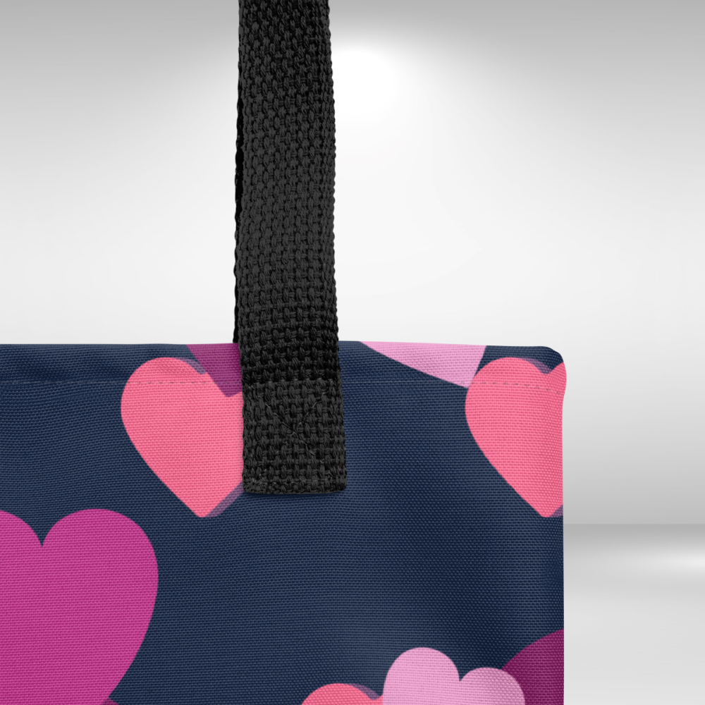 Shopping Tote Bag - Cute Hearts Print