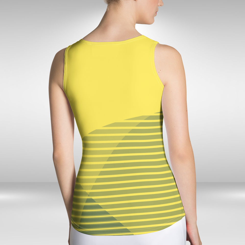 Women Tank Top - Yellow Abstract Print
