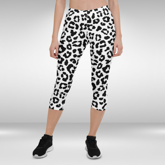 Women Gym Capri Legging - Leopard Print