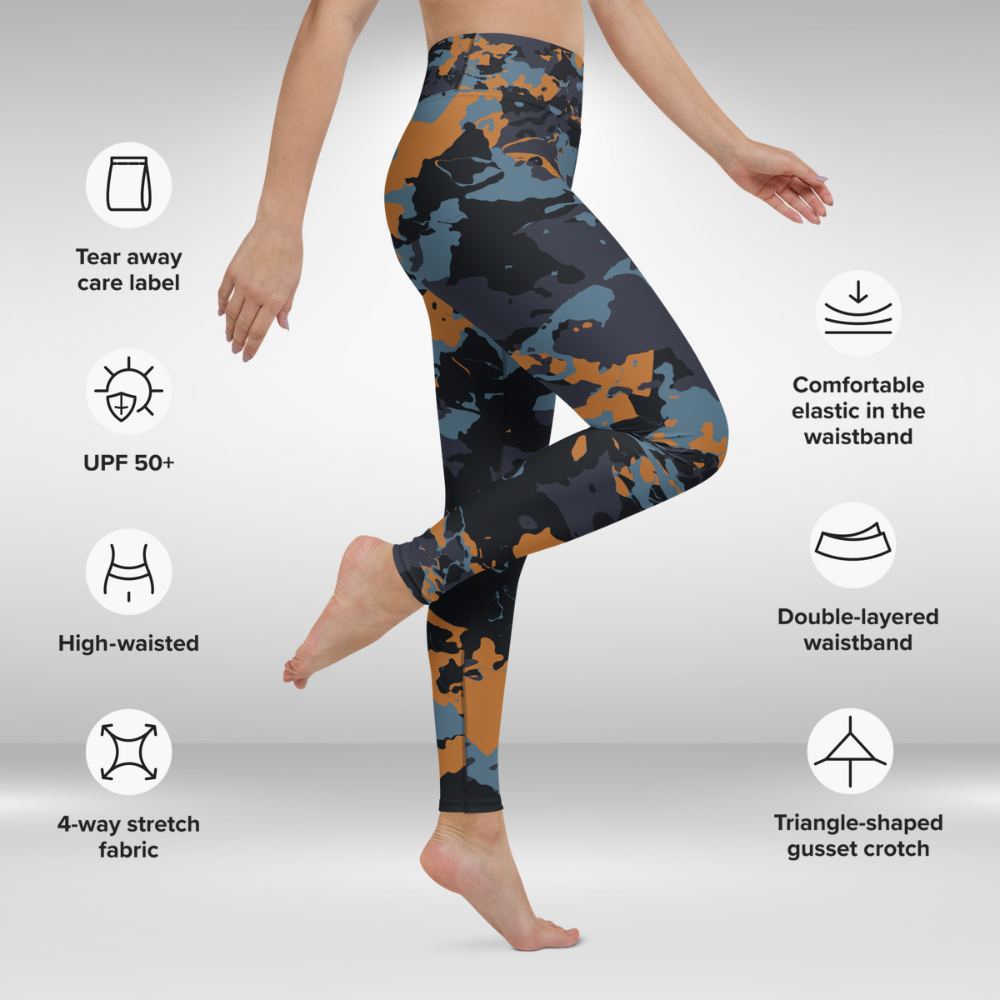 Women Yoga Legging - Night Camouflage Print