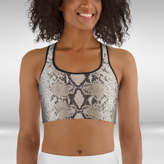 Women Sports Bra - Snake Skin Print