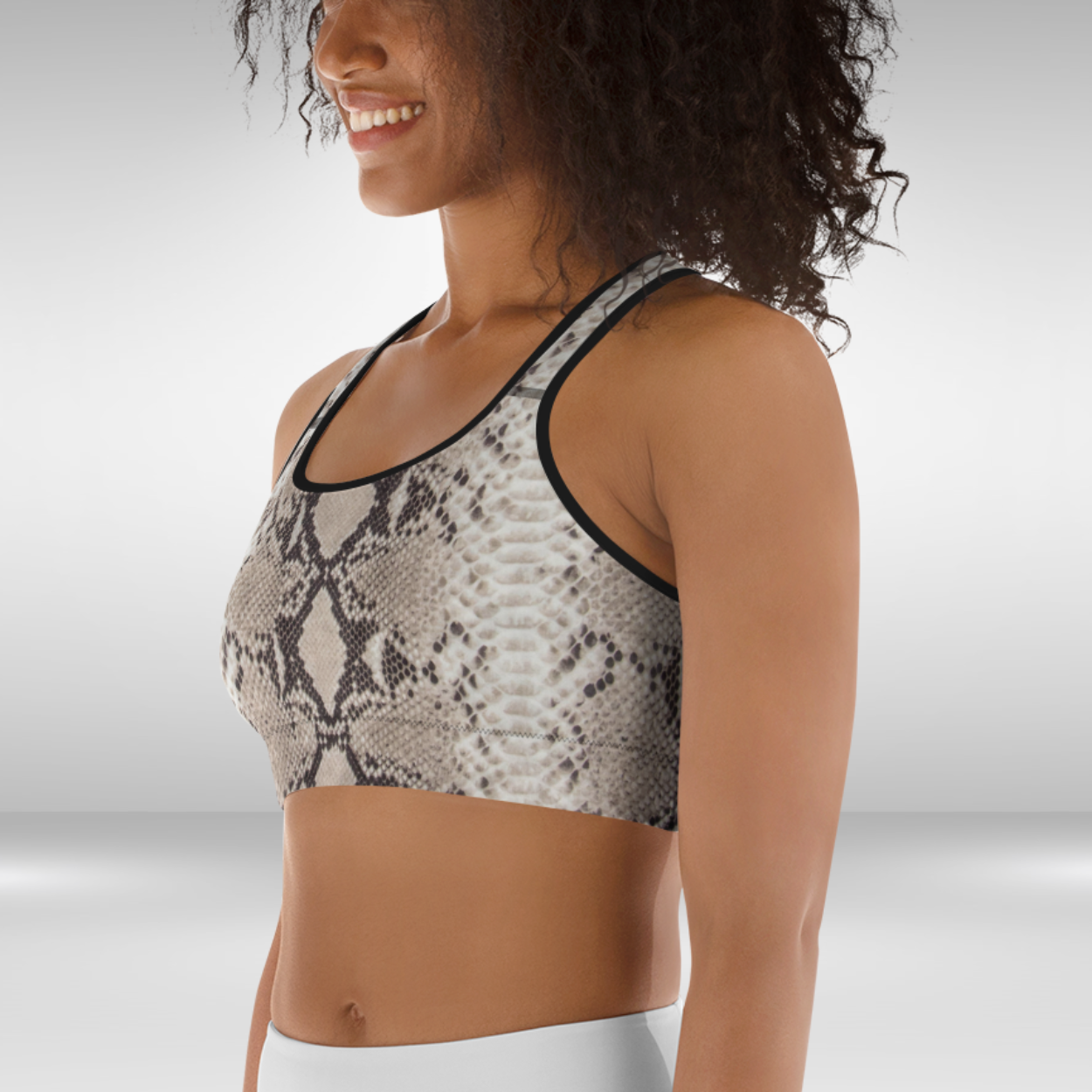 Women Sports Bra - Snake Skin Print
