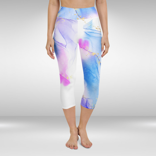 Women Capri Legging - Abstract Water Colour Print