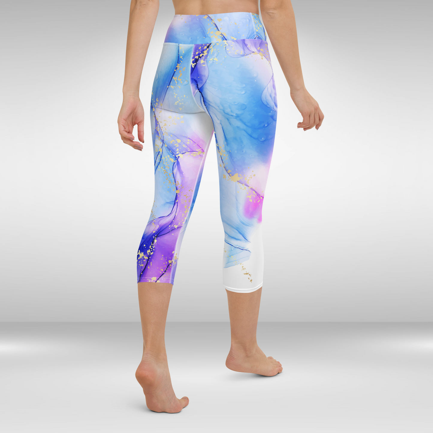 Women Capri Legging - Abstract Water Colour Print