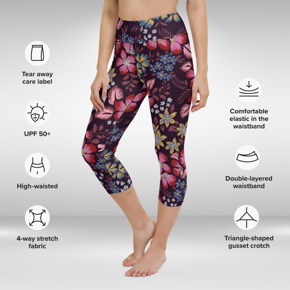 Women Capri Legging - Blossom Floral Print
