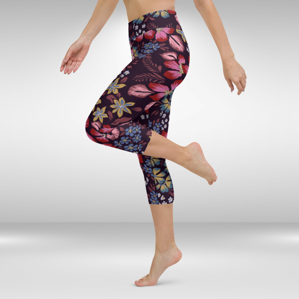 Women Capri Legging - Blossom Floral Print