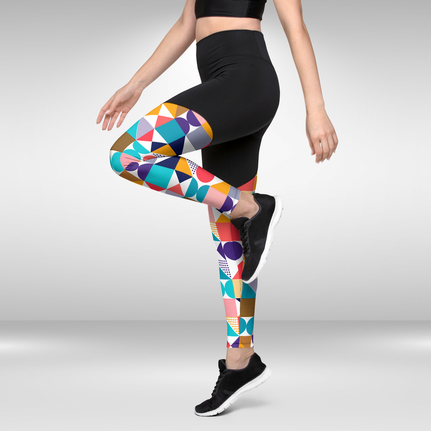 Women Compression Legging - Multi Colour Sporty Print