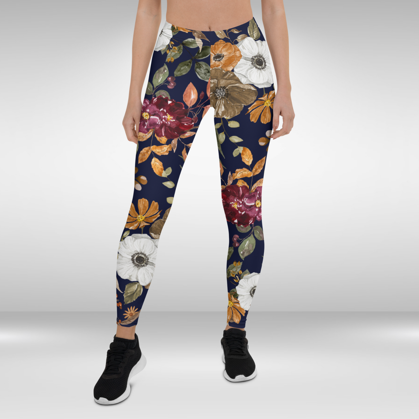 Women Gym Legging - Autumn Dry Flower Print