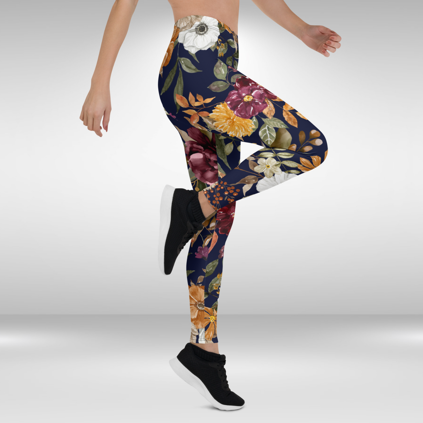 Women Gym Legging - Autumn Dry Flower Print