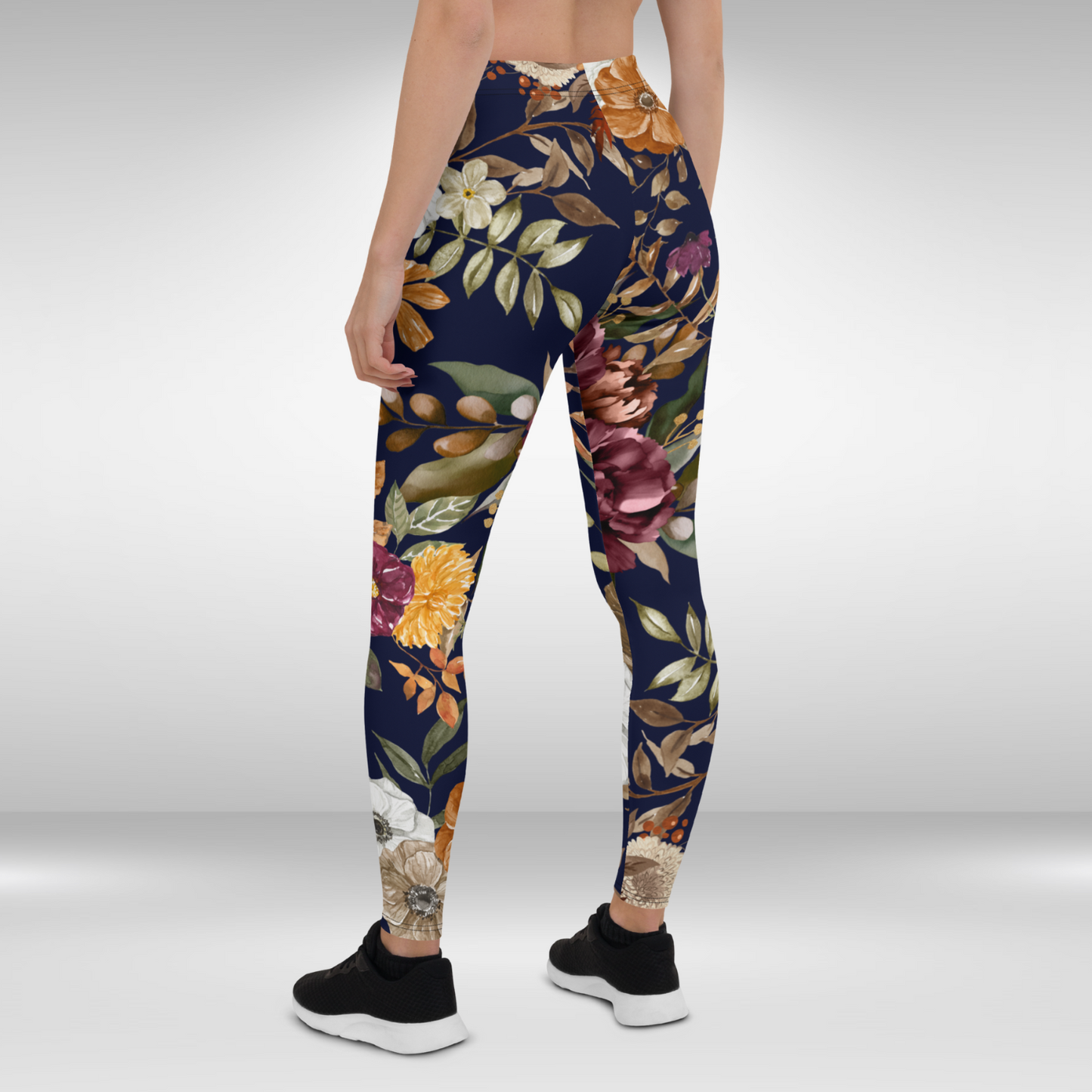 Women Gym Legging - Autumn Dry Flower Print