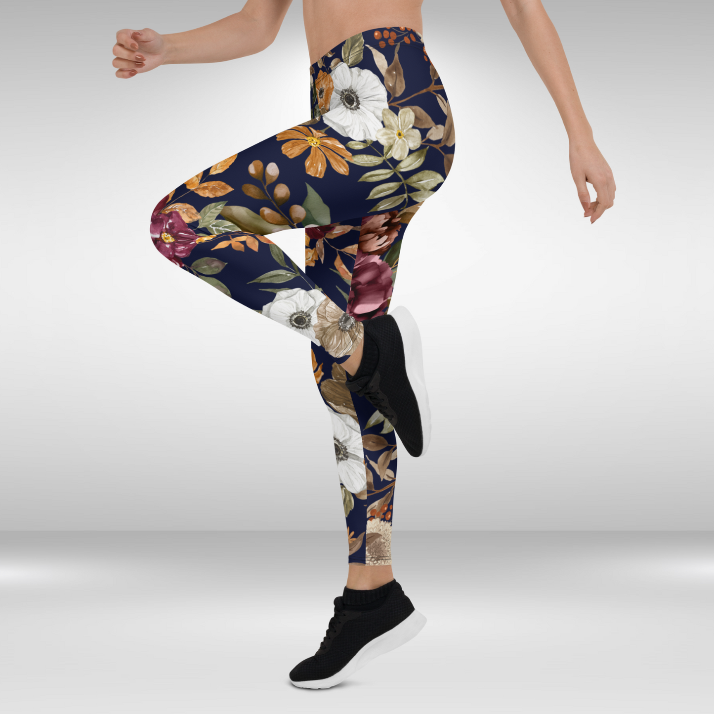Women Gym Legging - Autumn Dry Flower Print