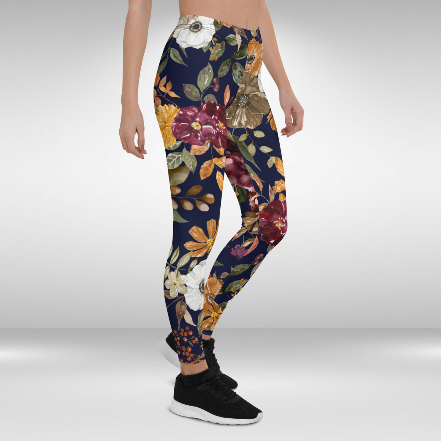 Women Gym Legging - Autumn Dry Flower Print