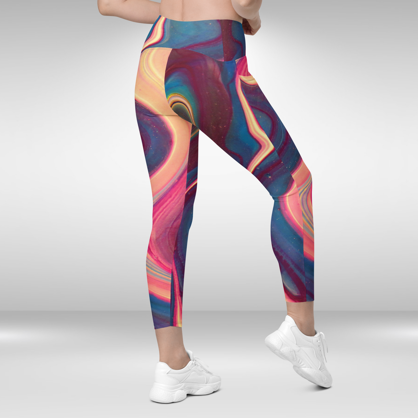 Women Legging With Pockets - Abstract Lava Print