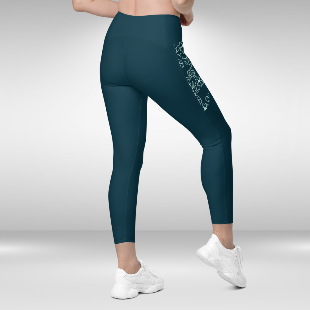Women Legging With Pockets - Dark Sea Green