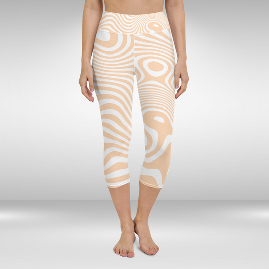 Women Capri Legging - Pastel Abstract Print