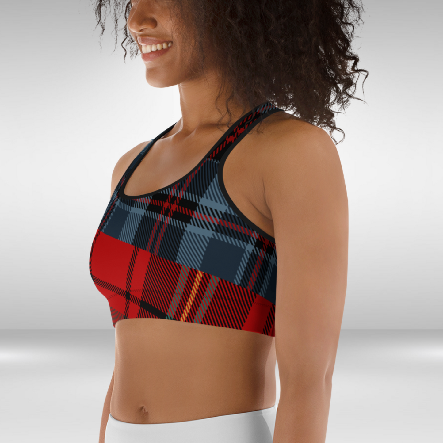 Women Sports Bra - Checkmate Frenzy Print