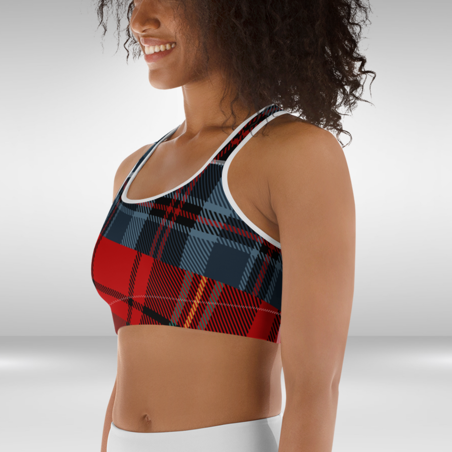 Women Sports Bra - Checkmate Frenzy Print