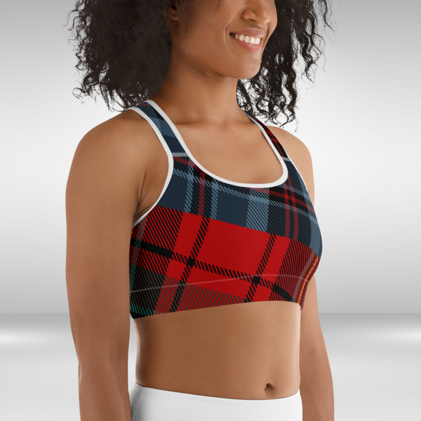 Women Sports Bra - Checkmate Frenzy Print