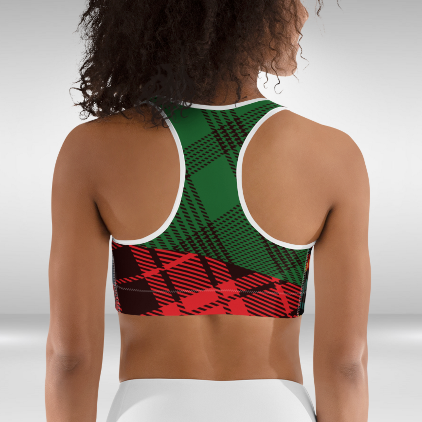 Women Sports Bra - Checkmate Frenzy Print