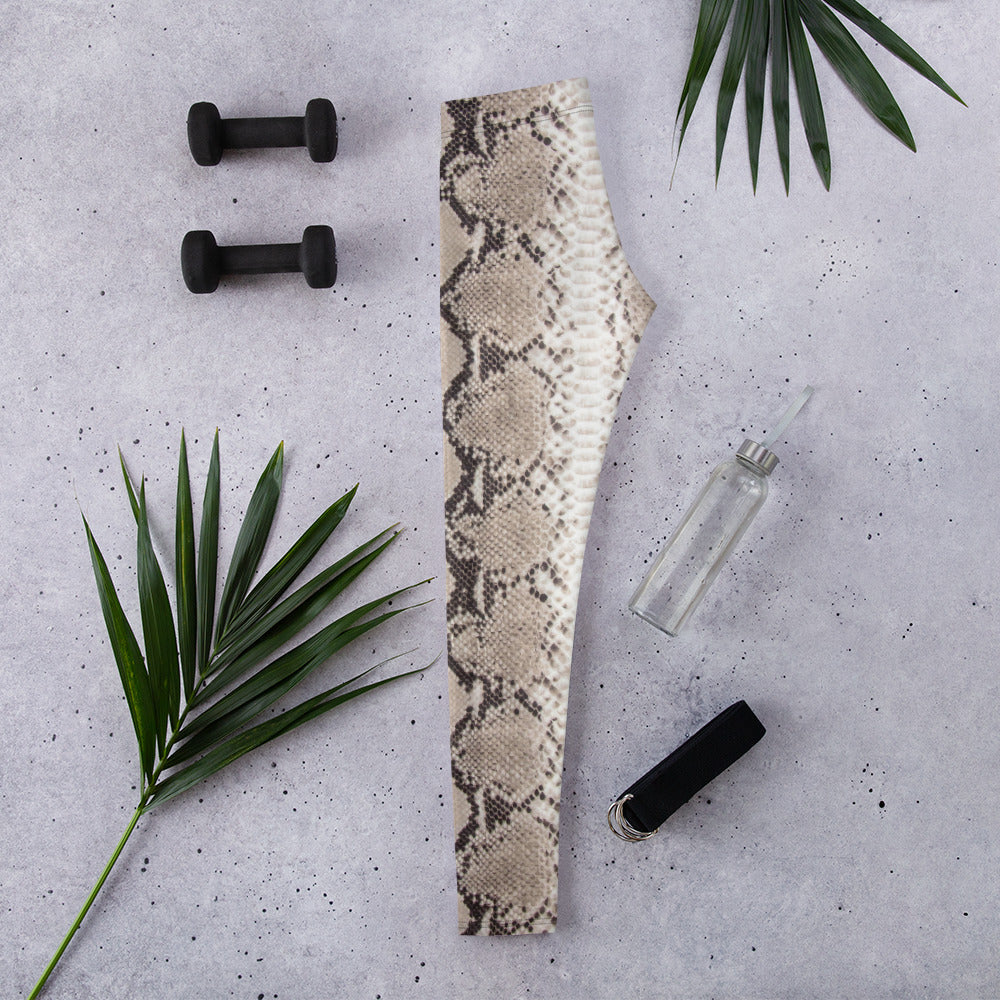 Women Gym Legging - Snake Skin Print
