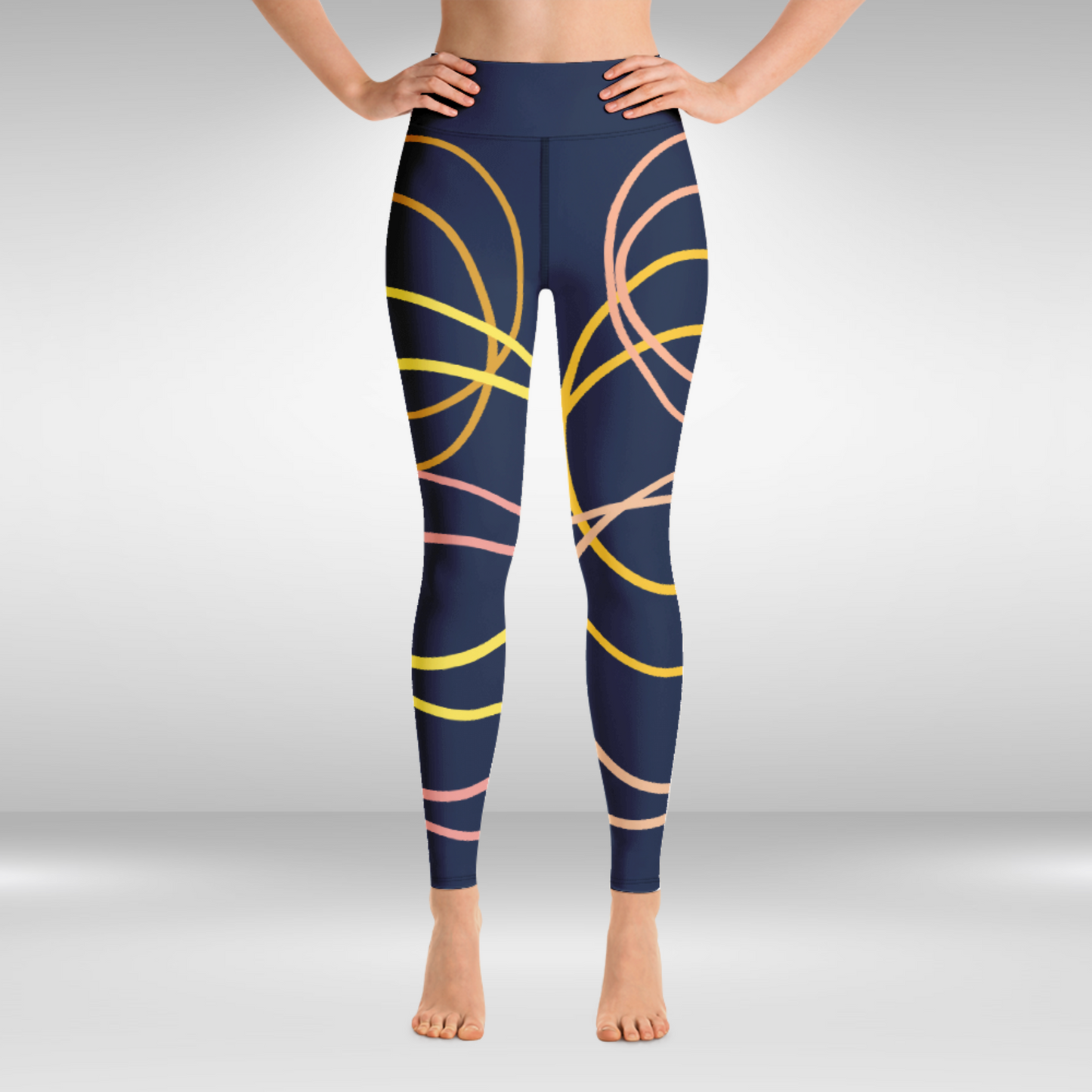 Women Yoga Legging - Rings Abstract Print