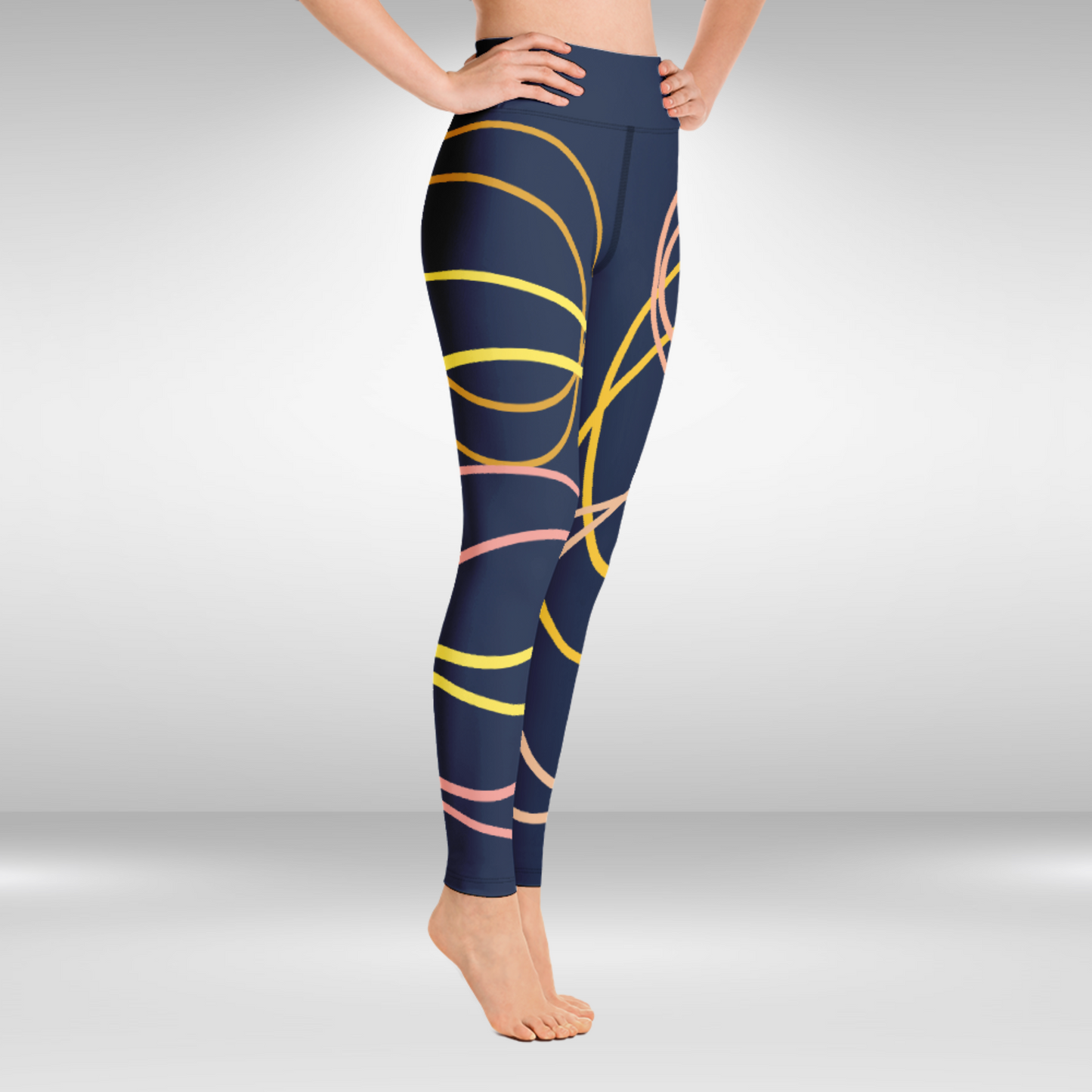 Women Yoga Legging - Rings Abstract Print