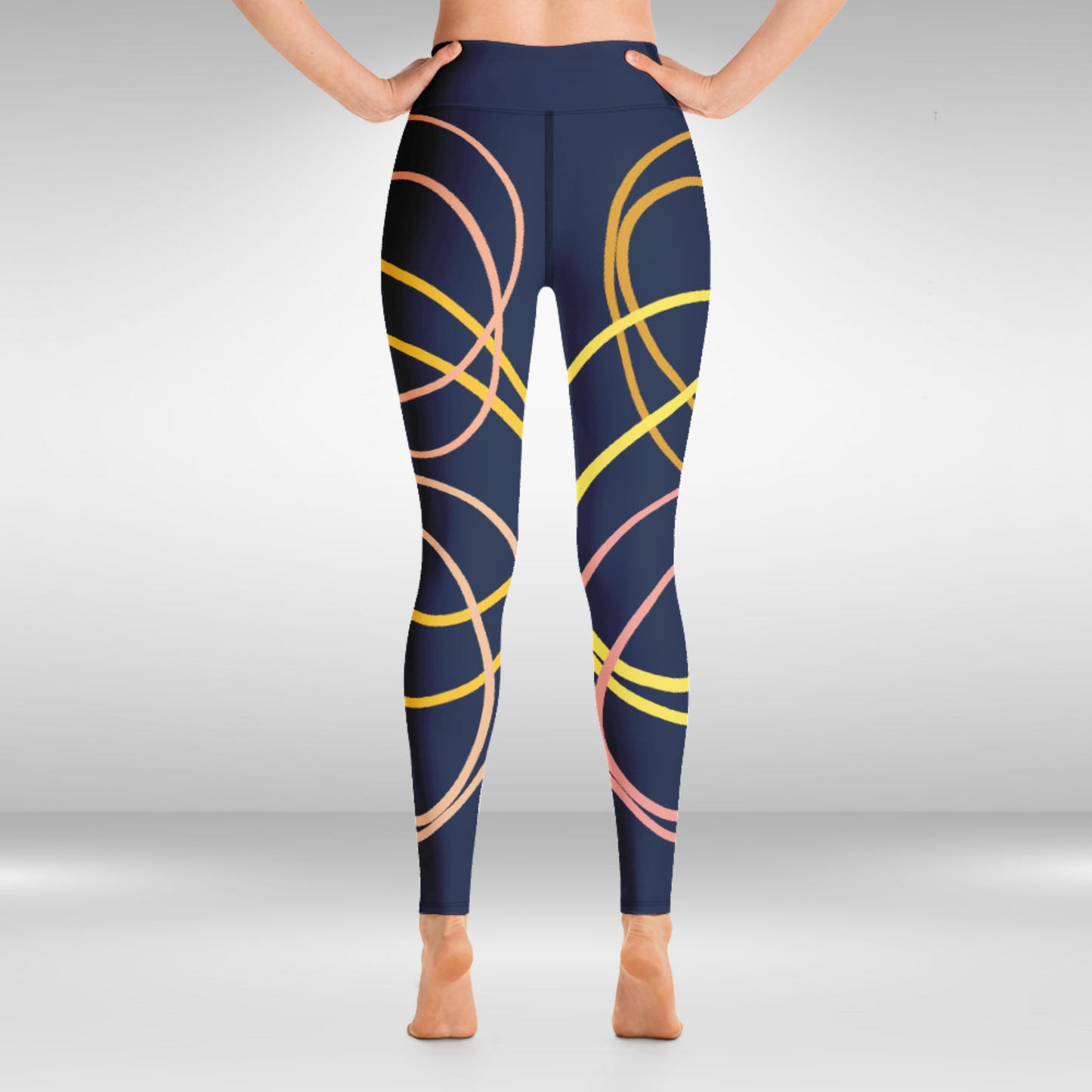 Women Yoga Legging - Rings Abstract Print