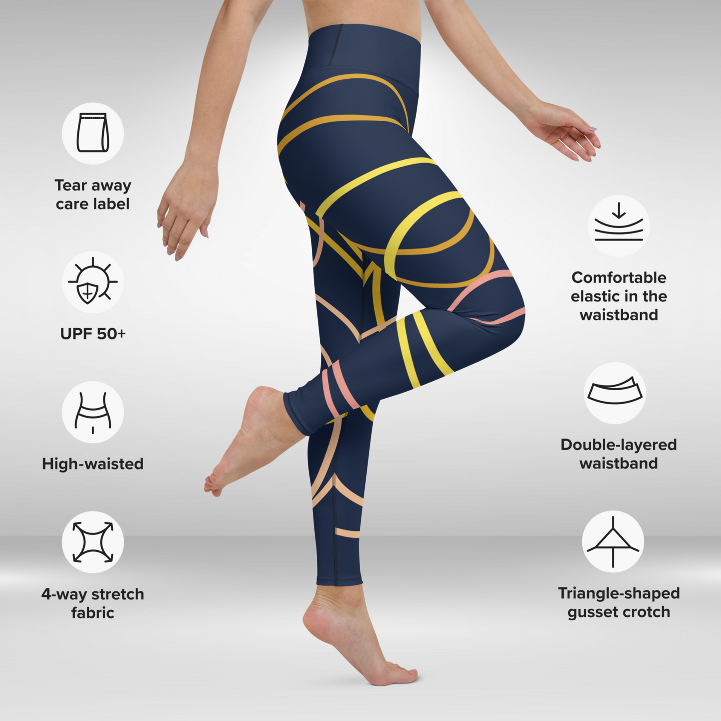 Women Yoga Legging - Rings Abstract Print