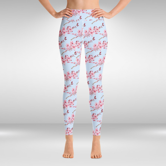 Women Yoga Legging - Cherry Blossom Print